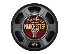 The bottom of a 12 inch guitar speaker—90W, 16 Ohm—from ToneSpeak - model Manchester 1290.