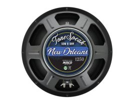The bottom of the New Orleans 1250, a 12 inch, 8 ohm American tone guitar speaker from ToneSpeak - OEM model 86036.