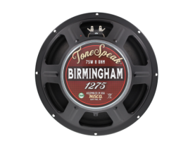 Front view of the ToneSpeak Birmingham 1275 speaker featuring the model details on a vintage-inspired label.